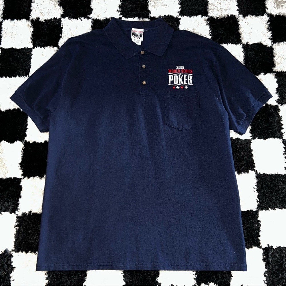 Vintage 2005 World Series of Poker Las Vegas Blue Polo Shirt Men’s Large WSOP